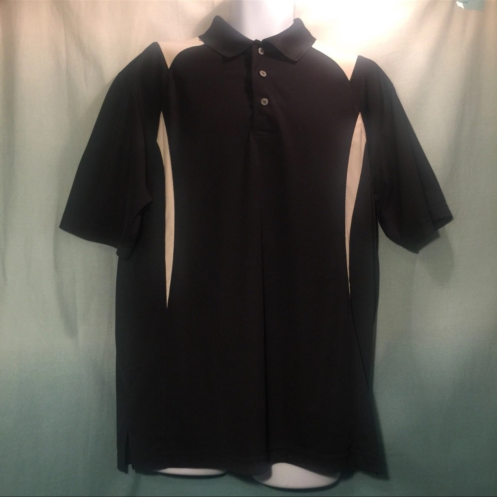 PGA Tour Black and‎ White Polo Shirt